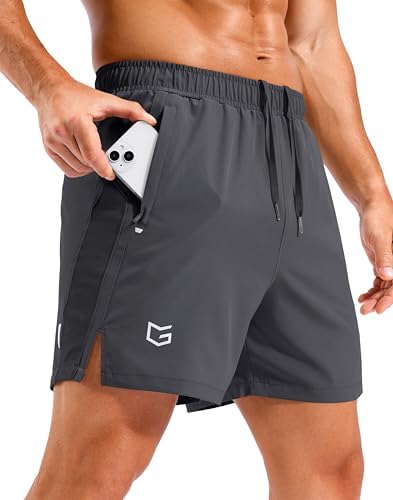 Men's 7" quick dry workout shorts, dark grey