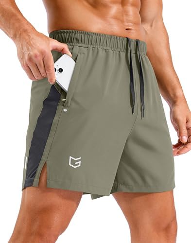 Men's 7" quick dry workout shorts, grey sage