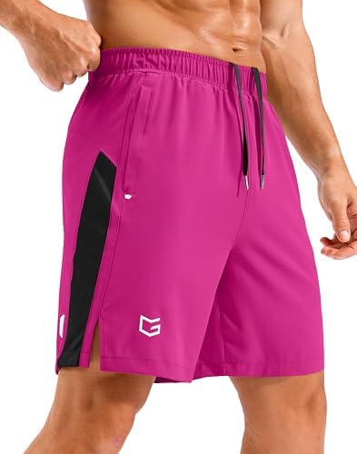 Men's 7" quick dry workout shorts, rose