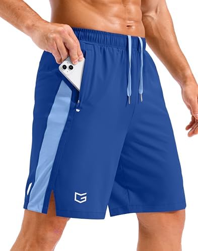 Men's 7" quick dry workout shorts, royal blue