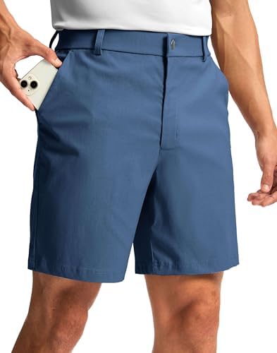 Men's 7" stretch dress shorts, slate blue