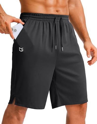Men's 9" basketball shorts with pockets, black