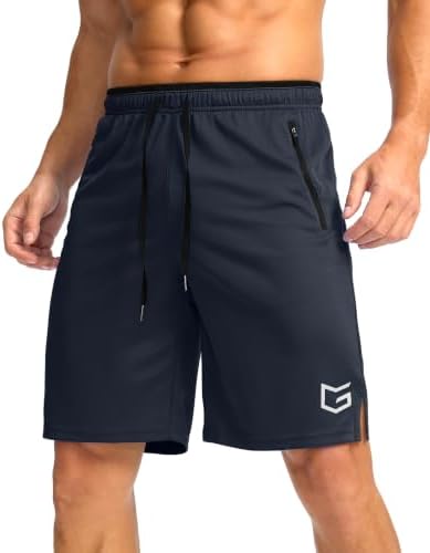 Men's 9" basketball shorts, zip pocket, true navy