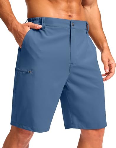 Men's 9" casual shorts, four pockets, blue