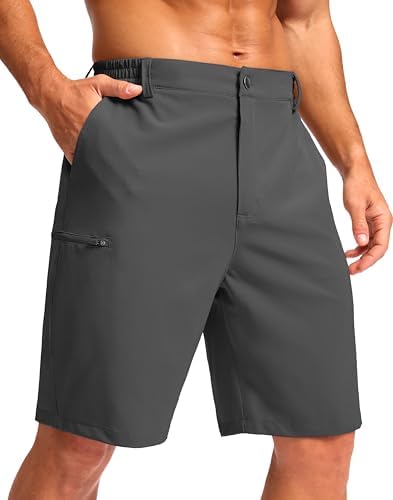 Men's 9" casual shorts, four pockets, charcoal