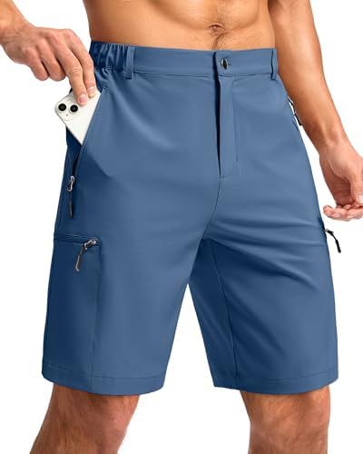 Men's 9" hiking cargo shorts, blue