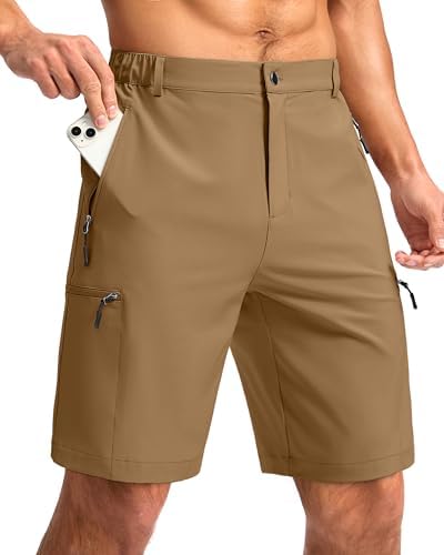 Men's 9" hiking cargo shorts, dark khaki