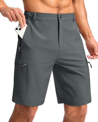 Men's 9" hiking cargo shorts, deep grey