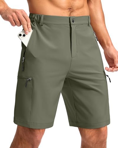 Men's 9" hiking cargo shorts, grey sage