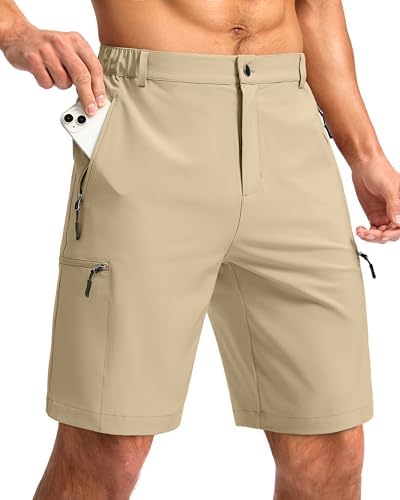 Men's 9" hiking cargo shorts, khaki
