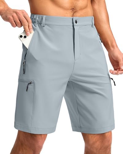 Men's 9" hiking cargo shorts, light grey