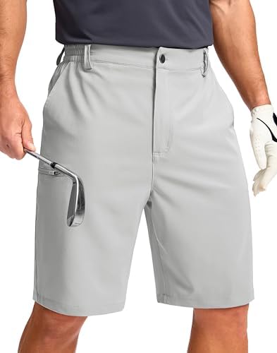 Men's 9" hiking golf shorts, bright gray