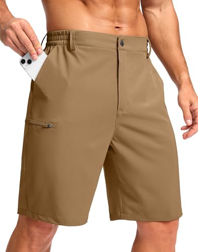 Men's 9" hiking golf shorts, dark khaki