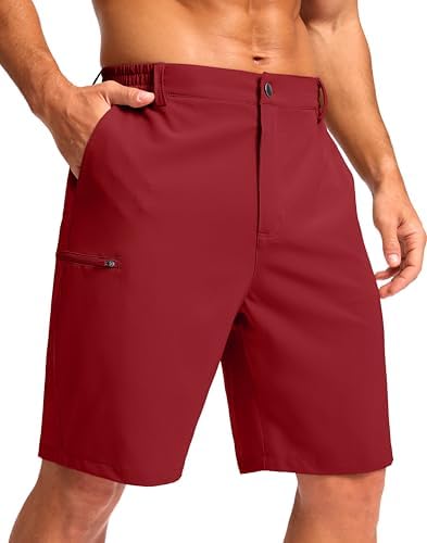 Men's 9" hiking golf shorts, red