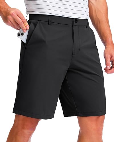 Men's 9" hybrid golf shorts, black