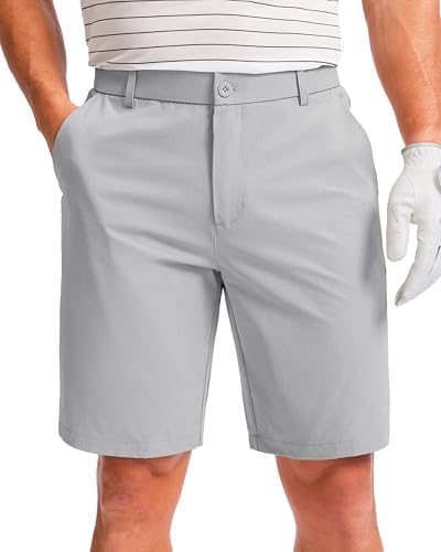 Men's 9" hybrid golf shorts, light grey