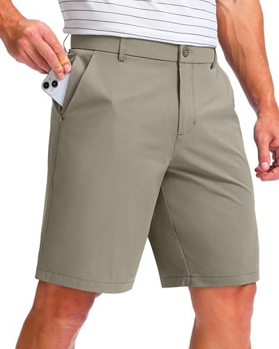 Men's 9" hybrid golf shorts, stone grey