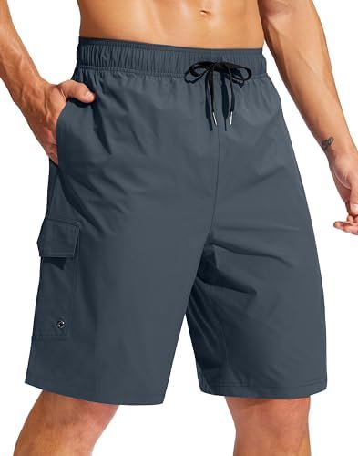 Men's 9" linerless board shorts, dusty blue
