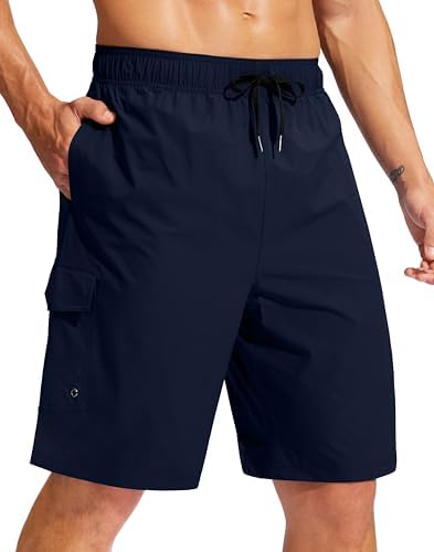 Men's 9" linerless board shorts, navy