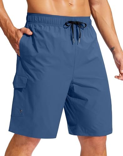 Men's 9" linerless board shorts, royal blue