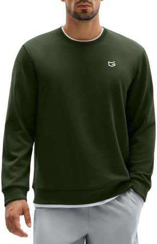 Men's athletic crewneck sweatshirt, army green