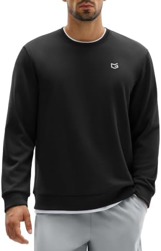 Men's athletic crewneck sweatshirt, black