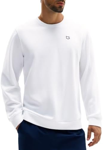 Men's athletic crewneck sweatshirt, white