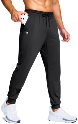 Men's athletic joggers with pockets, black