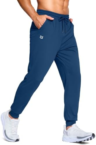 Men's athletic joggers with pockets, blue