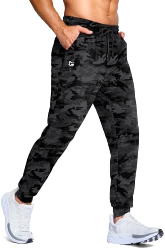 Men's athletic joggers with pockets, grey camo