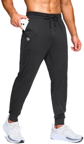 Men's athletic joggers with pockets, heathered black