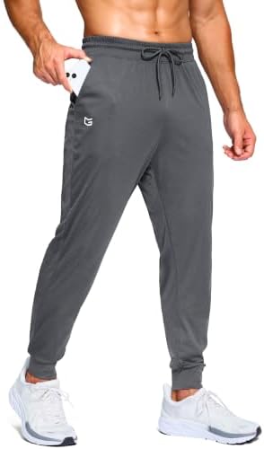 Men's athletic joggers with pockets, heathered grey