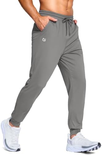 Men's athletic joggers with pockets, light grey