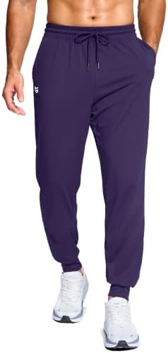 Men's athletic joggers with pockets, purple