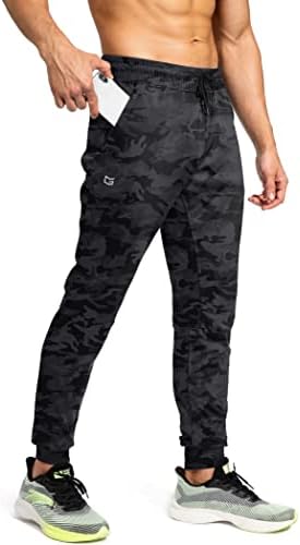 Men's athletic sweatpants, zip pockets, grey camo
