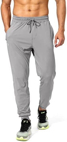 Men's athletic sweatpants, zip pockets, light grey