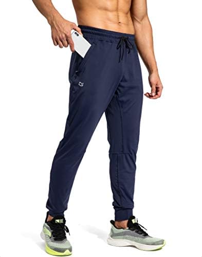 Men's athletic sweatpants, zip pockets, navy