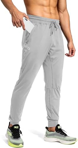 Men's athletic sweatpants, zip pockets, silver drop