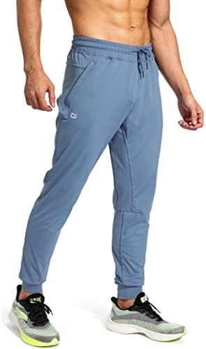 Men's athletic sweatpants, zip pockets, slate blue