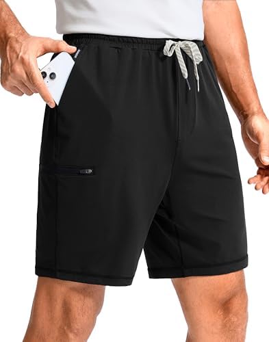 Men's casual sweat shorts, three pockets, black