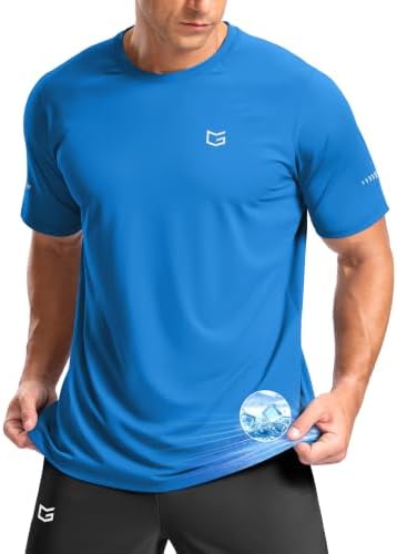 Men's cooling running tee, azure