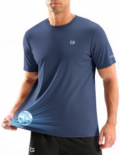 Men's cooling running tee, dusty blue