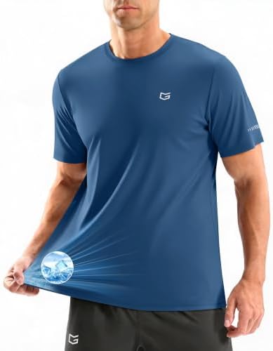 Men's cooling running tee, indigo blue