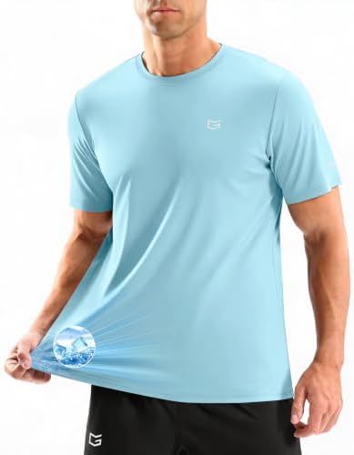 Men's cooling running tee, light blue