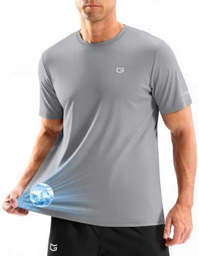 Men's cooling running tee, light grey