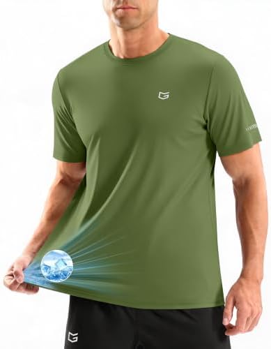 Men's cooling running tee, military green