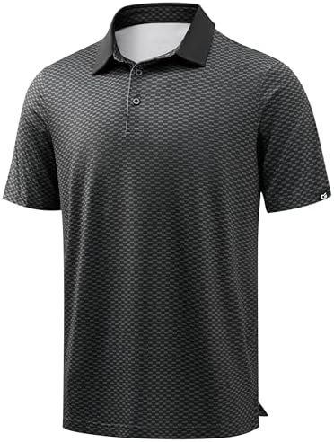 Men's dry fit golf polo, black rectangle