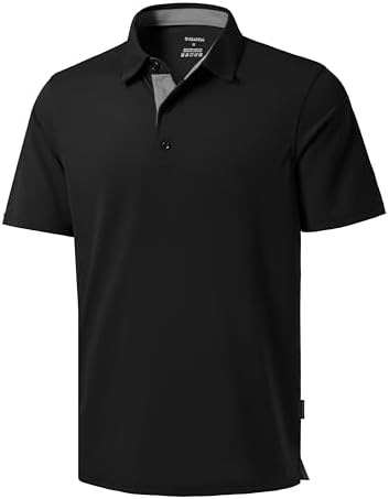 Men's dry fit golf polo, black
