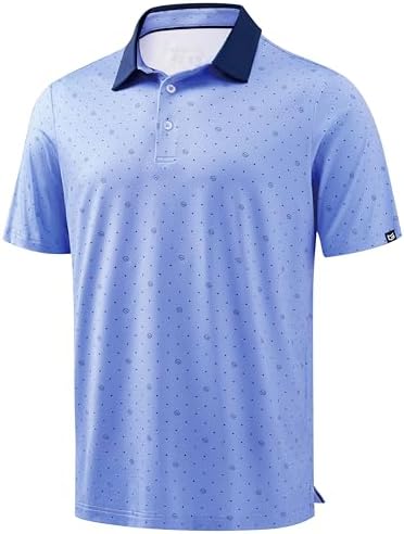 Men's dry fit golf polo, blue golf club
