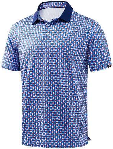 Men's dry fit golf polo, checkerboard